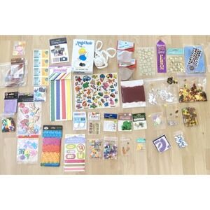 Lot of Scrapbooking Stickers Crafting Supplies Bulk Mixed Media Embellishments